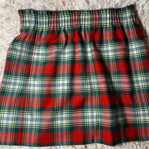 Christmas plaid mini skirt